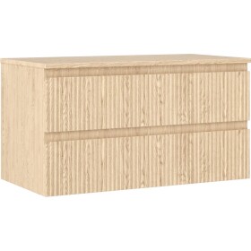 MEXEN/S - Rivel koupelnová skříňka pod umyvadlo 90 cm s deskou, 2 zásuvky, reliéf , dub 91A20-09047-2-BFFC81