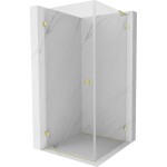 MEXEN/S - Lunar-B L sprchový kout dveře křídlové levá 80 x 80, transparent, zlato kartáčovaná 832L-080-080-55-00-L