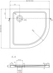 MEXEN/S - Flat sprchová vanička čtvrtkruhová slim 100 x 100, bílá + černý sifon 41101010B
