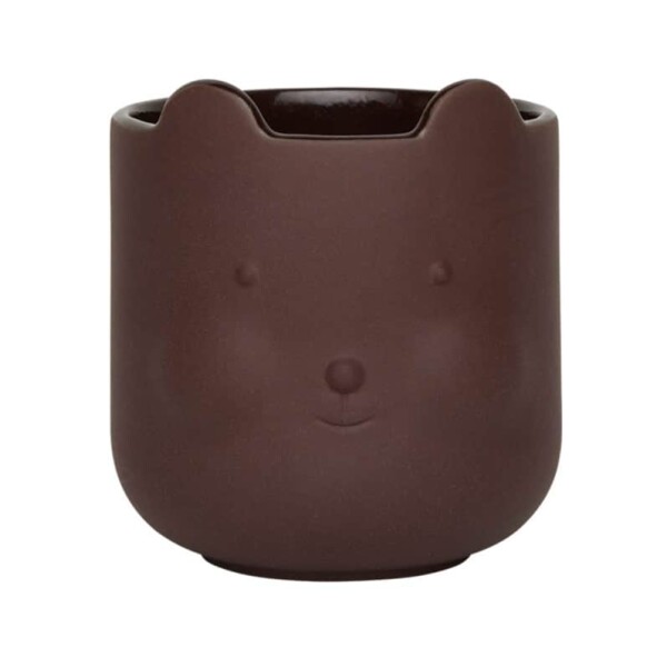 OYOY Terakotový květináč Bear 9 cm, hnědá barva, keramika