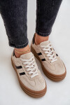 Semišové tenisky na platformě béžové Zazoo N1176 36