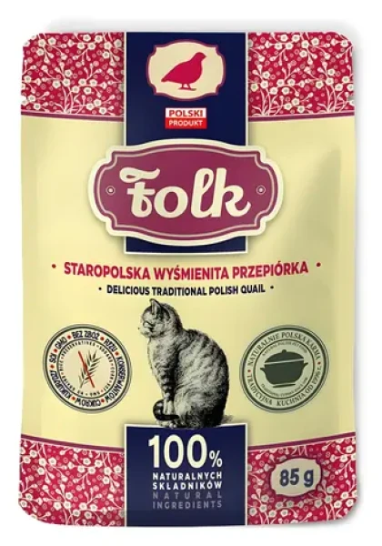 Folk Delicious Křepelka / Kapsička pro kočky / 85 g