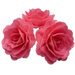 Dekorace oplatková - Růže velká 55 mm, fuksiová, 15 ks