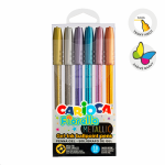 Carioca gelové pero Fiorella - Metallic, 6 ks, blistr, mix barev
