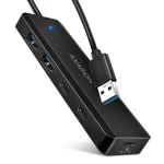 AXAGON HUE-C2A, 4× USB 5Gbps TRAVEL hub, 2× USB-A + 2× USB-C, USB-C napájení, kabel USB-A 19cm (HUE-C2A)