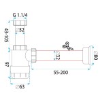 REA - Bidetový sifon HC2 - bílý, nízký MCA-000006