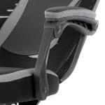 Herní křeslo, šedá, černá ekokůže a černá látka a síťovina MESH, PCA mech