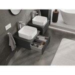 MEXEN/S - Rivel koupelnová skříňka pod umyvadlo 50, 1 šuplík, reliéf , grafit mat 91A20-05023-1-BF66