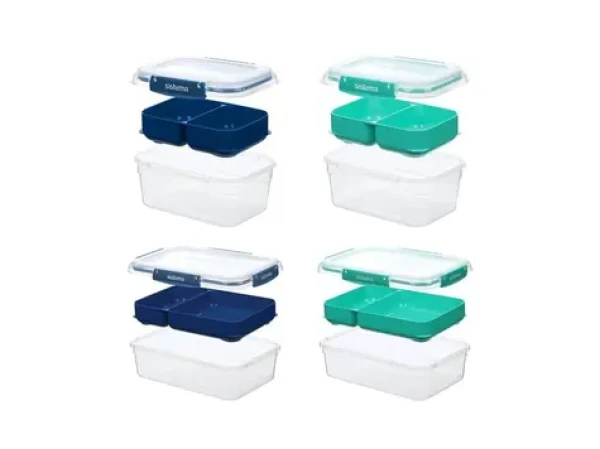 Sistema To Go STAX Sada 4 ks Dělený vodotěsný box na jídlo 2 x 2.2 l + 2x 1 l zelená-modrá (9414202210036)