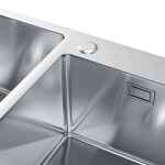 VELAZO - Dvoukomorový ocelový dřez 78 x 45 cm s hlubokou mísou, INOX VELAZ7845