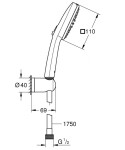 GROHE - Vitalio Comfort Set sprchové hlavice, držáku a hadice, 2 proudy, chrom 26399001