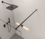 Erga Paris, stabilizační vzpěra pro sprchové zástěny o tloušťce skla 8mm, délka max. 100% 150cm, černá matná, ERG-V02-PARIS-BAR-BK