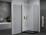 MEXEN/S - Pretoria sprchový kout 80x70, transparent, zlatá + sprchová vanička včetně sifonu 852-080-070-50-00-4070G