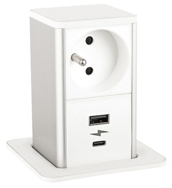 STRONG PowerUp zásuvka, 1x230V, USB A/C nabíjecí, Bílá, Fr (477469)