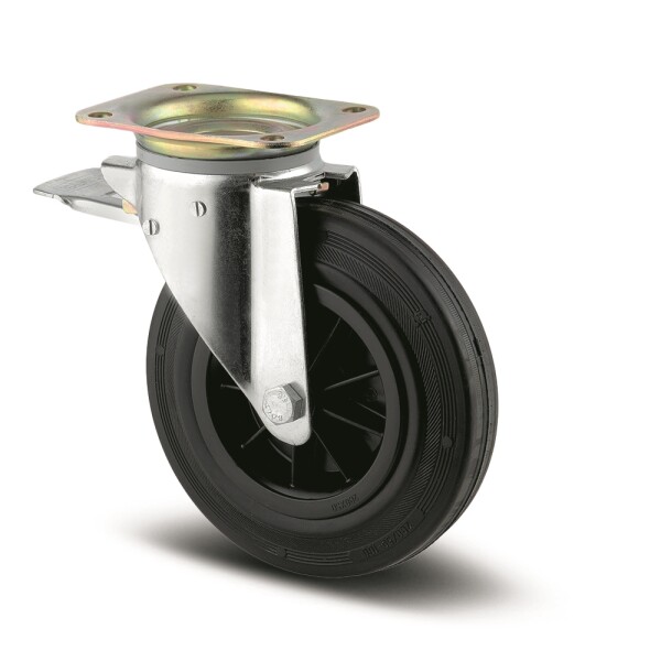 Tente Kolečko na odpadové kontejnery 200 mm,otočné s brzdou 760