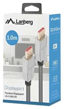Lanberg DisplayPort 1.4 M-M 1 m černá / Kabel DisplayPort / 8K / 60 Hz (CA-DPDP-20CU-0010-BK)