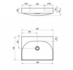 RAVAK - Lite Umyvadlo 60x45 cm, bez přepadu, bez otvoru pro baterii, bílá XJX01360000