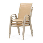 Zahradní židle, kov, síťovina, krémová, AZC-C1000 CRM