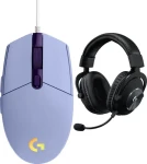 Logitech G203 Lightsync + G Pro X černá / Herní sada / drátová myš + headset / 8000 DPI / RGB Lightsync