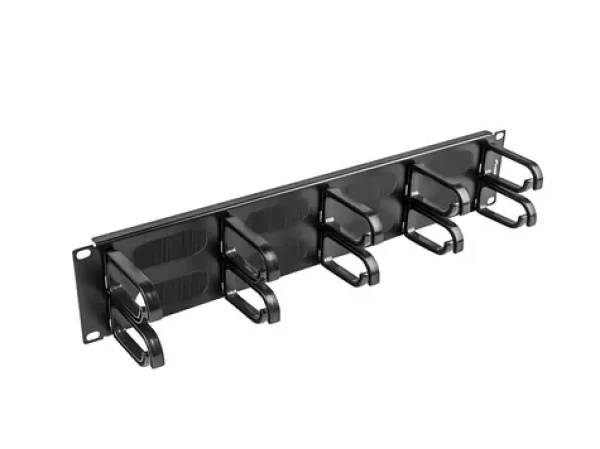 Lanberg Organizér kabelů typ B černá / Organizér kabelů / 19" rack / 2U / 10 kovových držáků (AK-1204-B)