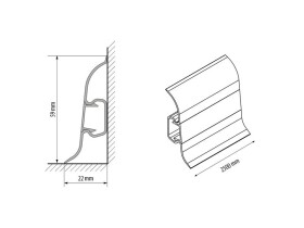 Soklová lišta PVC – Edmonton nr. 68 EgibiFloors 2,5 m