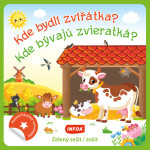 Kulaté samolepky Kde bydlí zvířátka? / Kde bývajú zvieratká? - zelený sešit /zošit