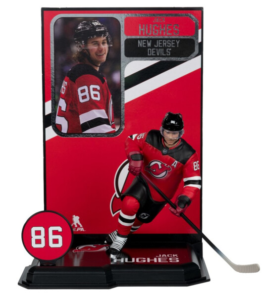 McFarlane Figurka Jack Hughes #7 New Jersey Devils NHL 7" Figure SportsPicks Red Jersey