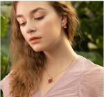 Souprava náhrdelníku a náušnic Swarovski Elements Valentina - srdíčko, Růžová 40 cm + 5 cm (prodloužení)