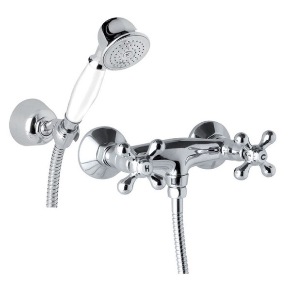 Mereo Sprchová nástěnná baterie, Retro Viktorie, 150 mm, s příslušenstvím, chrom CBL601