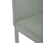 Židle jídelní, zelená látka, šedé kovové nohy