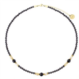 Luxusní náhrdelník s černými turmalíny a přírodním citrínem, Černá 38 cm + 5 cm (prodloužení)