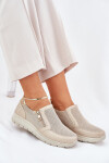 Dámské polobotky na platformě se zipem zlaté Leanae 36