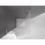 MEXEN/S - Velar L sprchový kout, posuvné dveře 100 x 100, dekor, nikl kartáčovaný 871-100-100-33-97