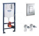 GROHE - Rapid SL Předstěnový instalační set pro závěsné WC, výška 1,13 m, ovládací tlačítko Skate Cosmpolitan, chrom 38772001