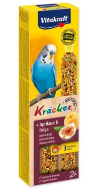 Vitakraft Kracker Andulka s meruňkami a fíky 2 ks / Tyčinka pro andulky a papoušky / Doplňkové krmivo (492-26231)