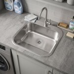 REA - Technický dřez 201 Kartáčovaná nerezová ocel bez kuchyňské baterie ZLE-07880