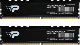 Patriot Signature Premium 32GB (2x16GB) 5600MHz / DIMM / DDR5 / CL40 / On-Die ECC / Unbuffered / 1.1V (PSP532G5600KH1)