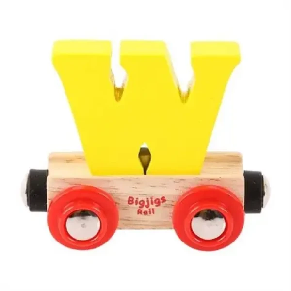Bigjigs Rail Vagónek dřevěné vláčkodráhy - Písmeno W