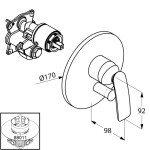 KLUDI - Balance Baterie pod omítku pro 2 spotřebiče, chrom 526500575