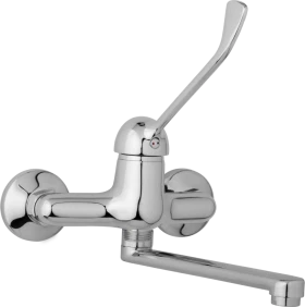 JB Sanitary Nástěnná dřezová a umyvadlová baterie SLIM, rozteč 150 mm, s lékařskou pákou A20 35 00