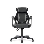 Herní křeslo, šedá, černá ekokůže a černá látka a síťovina MESH, PCA mech