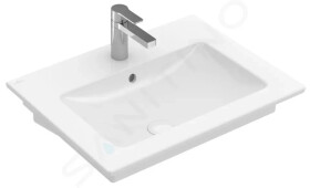 VILLEROY & BOCH - Venticello Umyvadlo 650x500 mm, s přepadem, otvor pro baterii, CeramicPlus, alpská bílá 412465R1