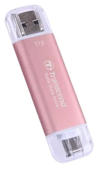 Transcend ESD310P Externí SDD 1TB růžová / USB-A/C 3.2 Gen 2 / R: 1050MBs / W: 950MBs (TS1TESD310P)