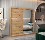 Šatní skříň Abi V2 Barva korpusu: Dub Sonoma, Rozměry: 200 cm, Dveře: Dub sonoma