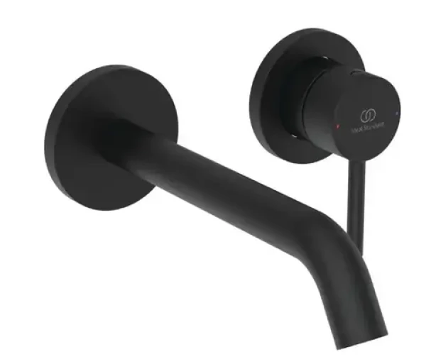 Ideal Standard Ceraline Nuovo - Umyvadlová baterie pod omítku | 2-otvorová instalace | hedvábná černá (BD764XG)
