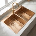 REA - Ocelový dřez Joel BRUSH COPPER bez kuchyňské baterie ZLE-06412