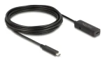 DeLock USB-C (M) - USB-C (F) černá / Aktivní prodlužovací kabel / 10 Gbps / USB 3.2 Gen 2 / 5 m (80028)