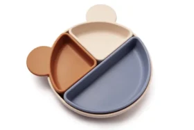 Kidnort Retter 3v1 Silikonový dělený talíř světlý (KNSIL000022)