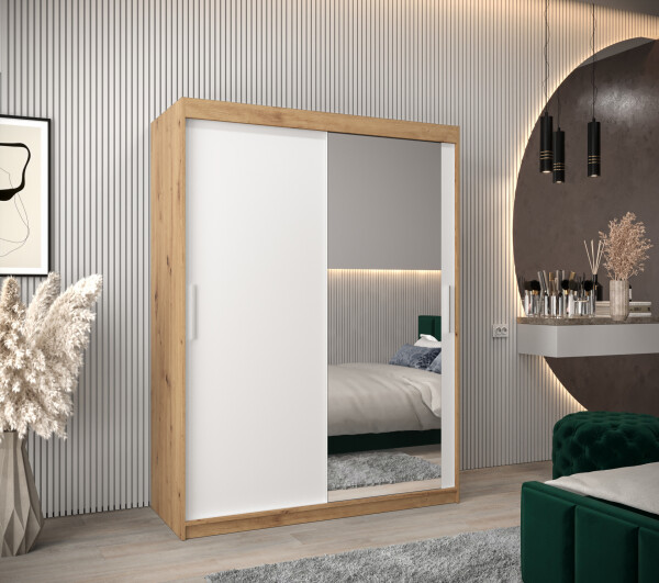 Šatní skříň Abi T2 Barva korpusu: Dub artisan, Rozměry: 150 cm, Dveře: Bílá