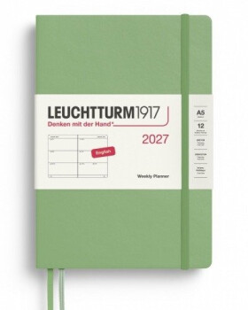 Týdenní plánovač Sage, Medium A5 2027, anglicky